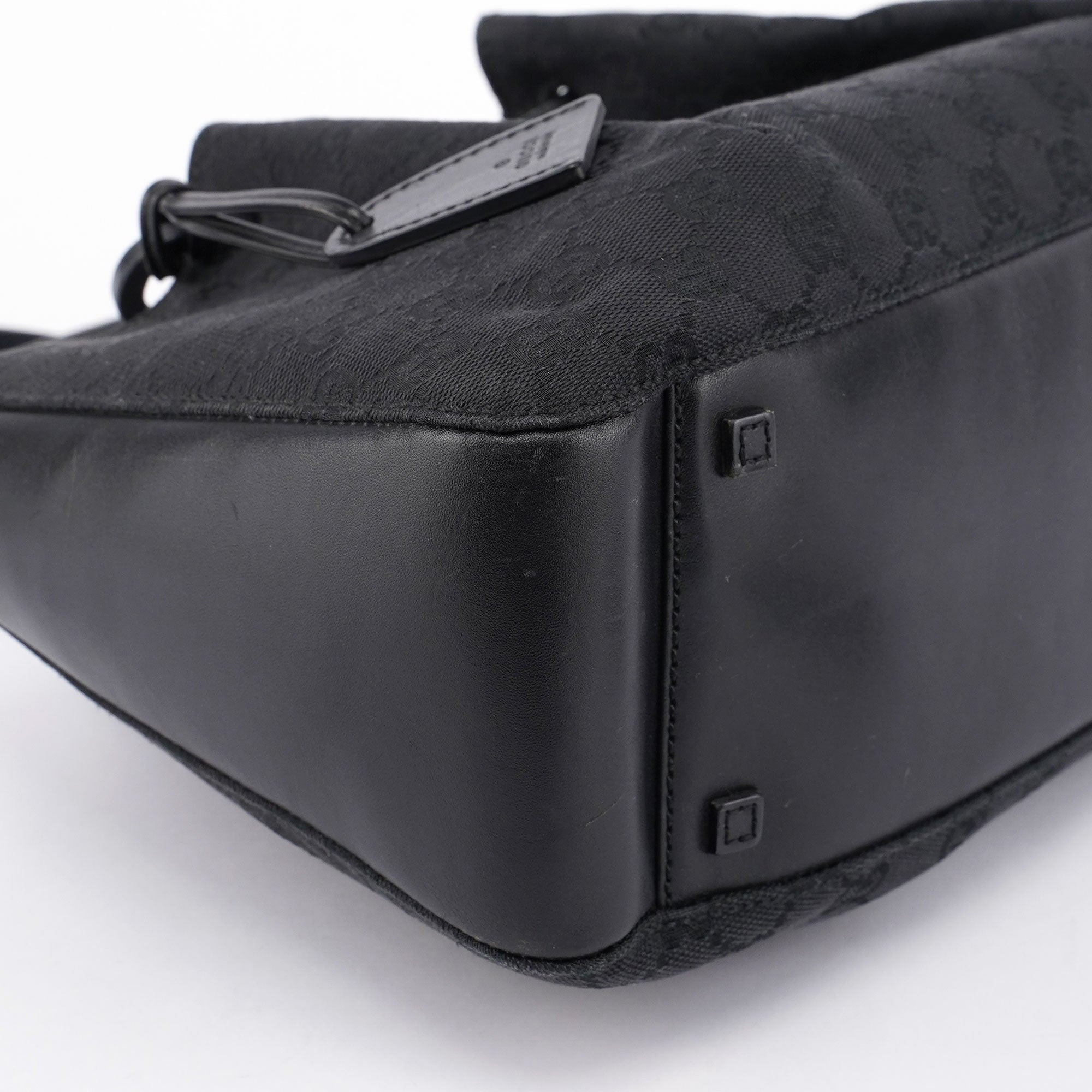 Black GG Canvas Calfskin Tote