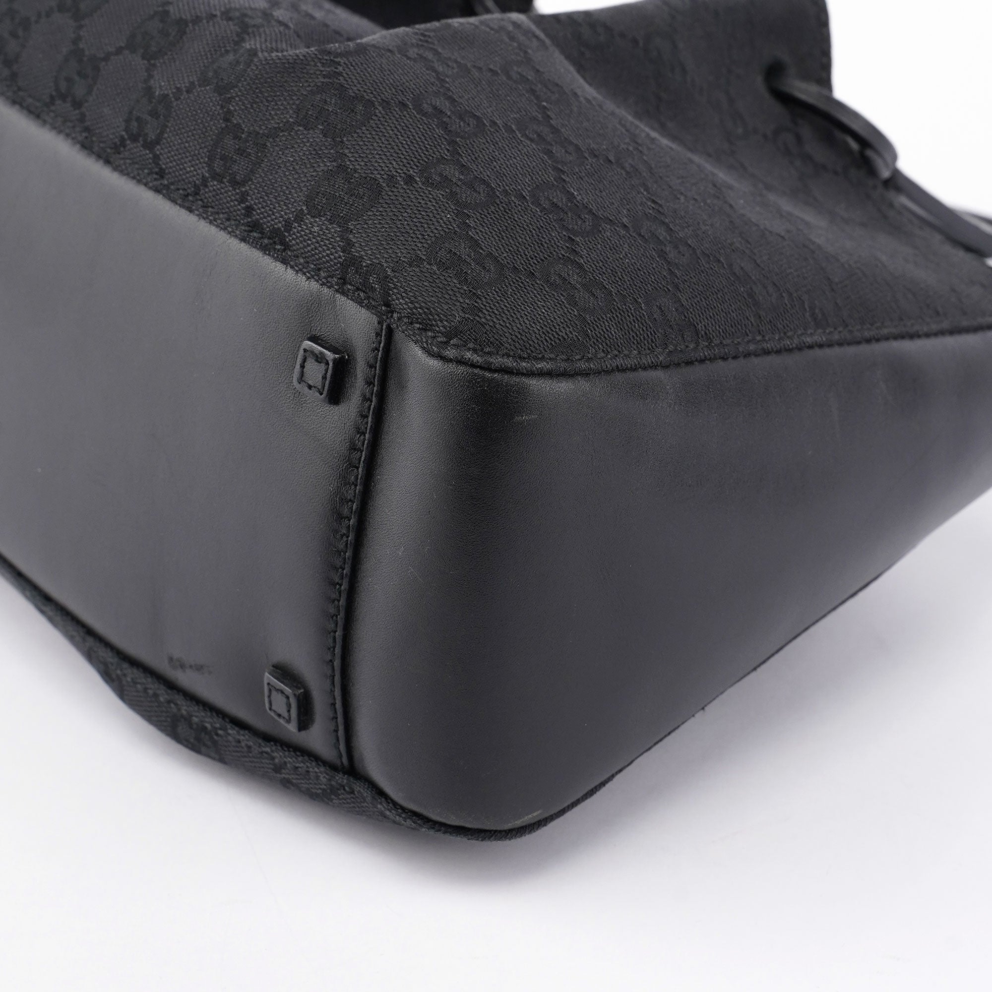 Black GG Canvas Calfskin Tote