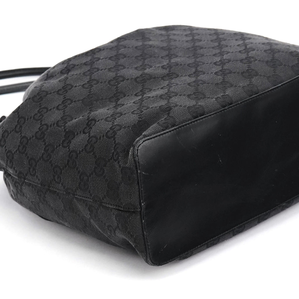 Black GG Canvas Drawstring Shoulder Bag