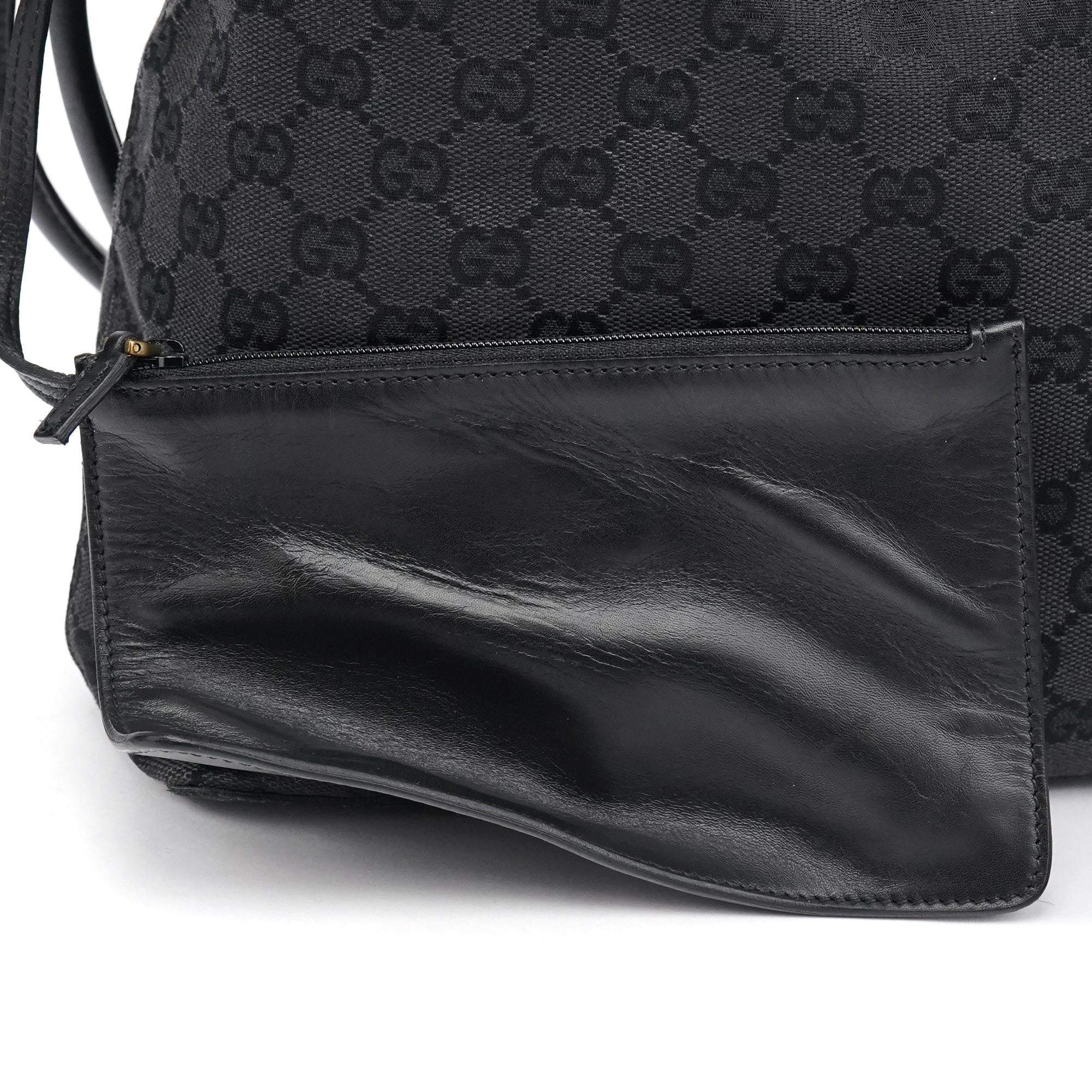 Black GG Canvas Drawstring Shoulder Bag