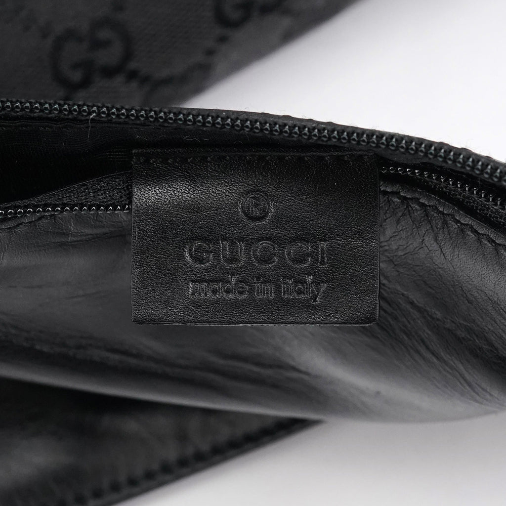 Black GG Canvas Drawstring Shoulder Bag