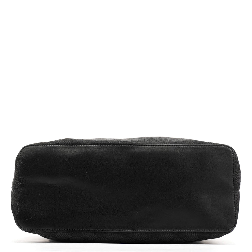 Black GG Canvas Drawstring Shoulder Bag