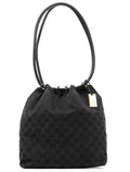 Black GG Canvas Drawstring Shoulder Bag