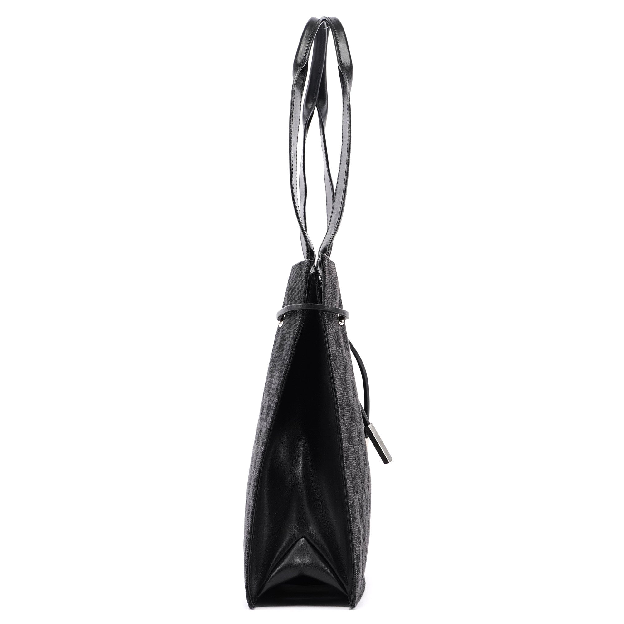 Black GG Canvas Drawstring Tote