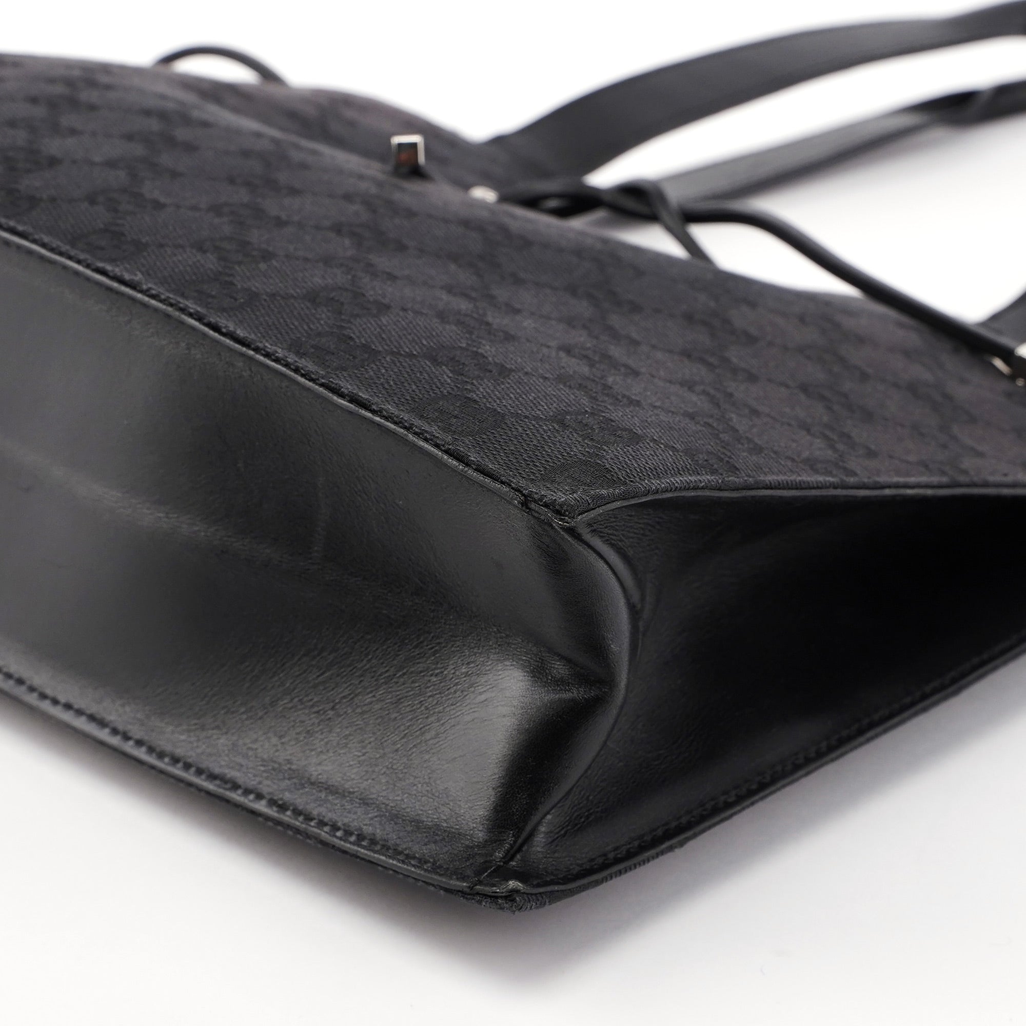 Black GG Canvas Drawstring Tote