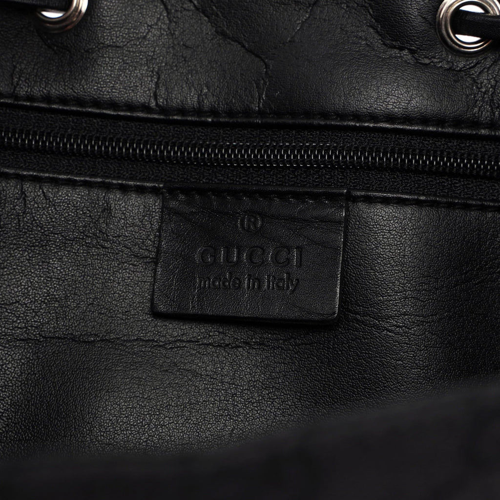 Black GG Canvas Drawstring Tote