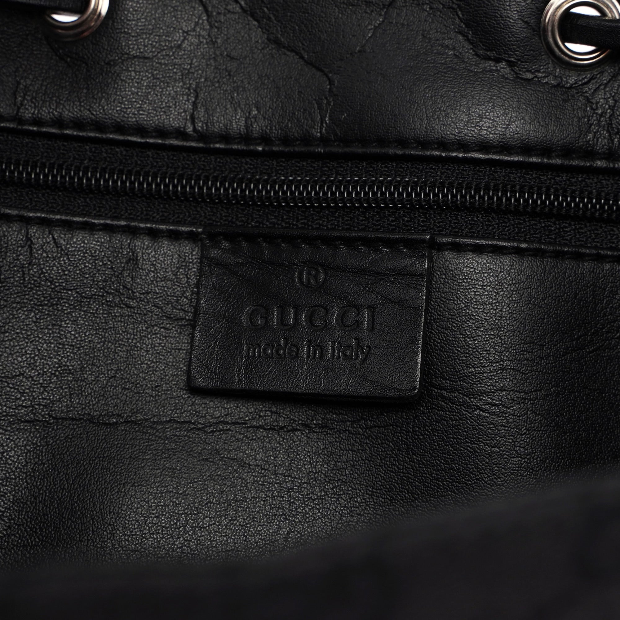 Black GG Canvas Drawstring Tote