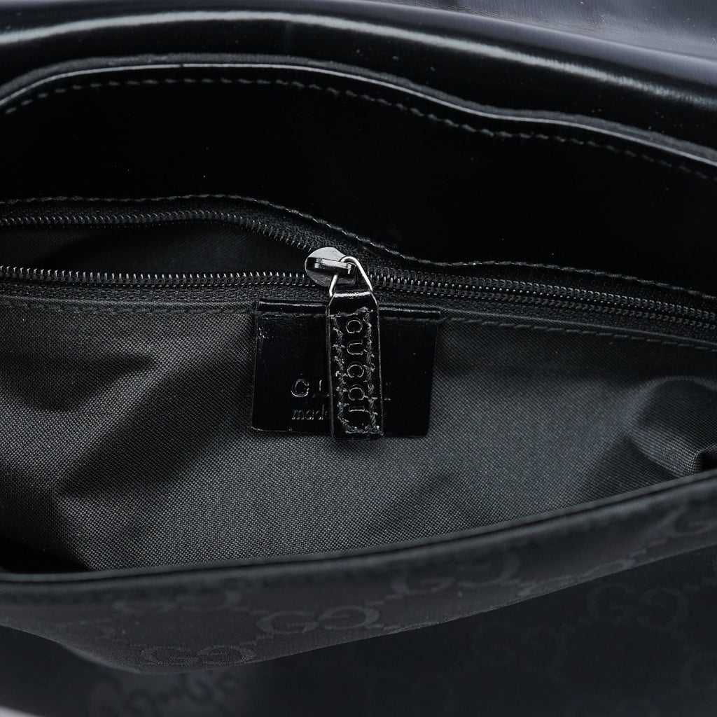 Black GG Canvas Flap Shoulder Bag