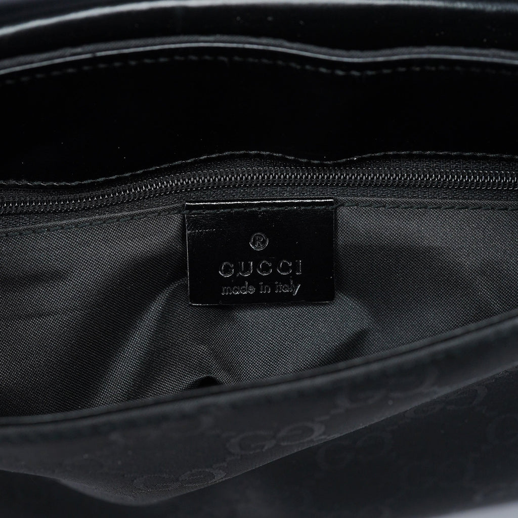 Black GG Canvas Flap Shoulder Bag
