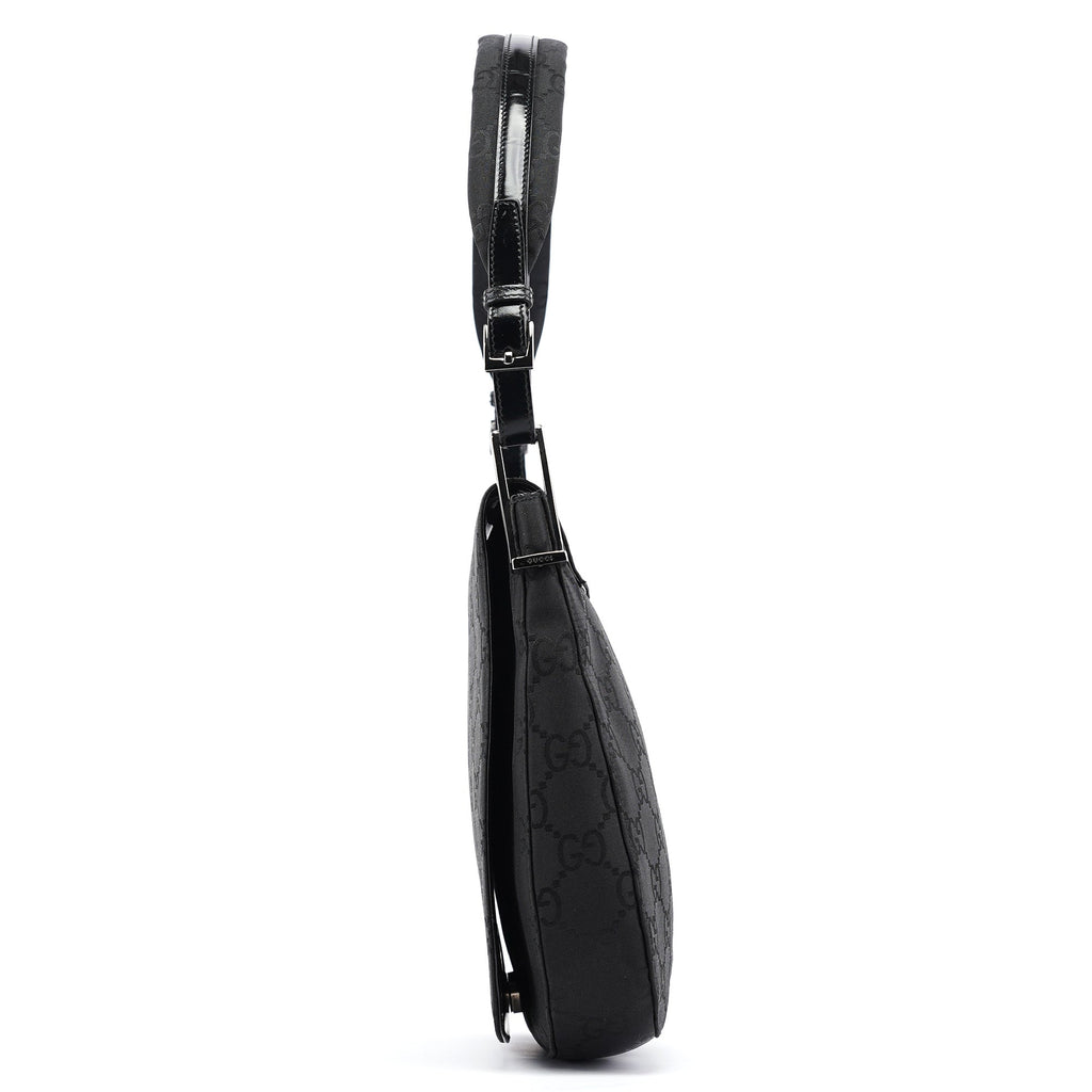 Black GG Canvas Flap Shoulder Bag