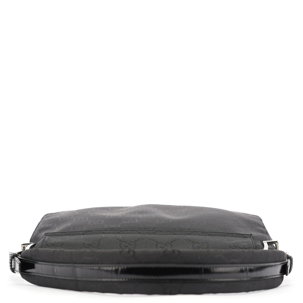 Black GG Canvas Flap Shoulder Bag