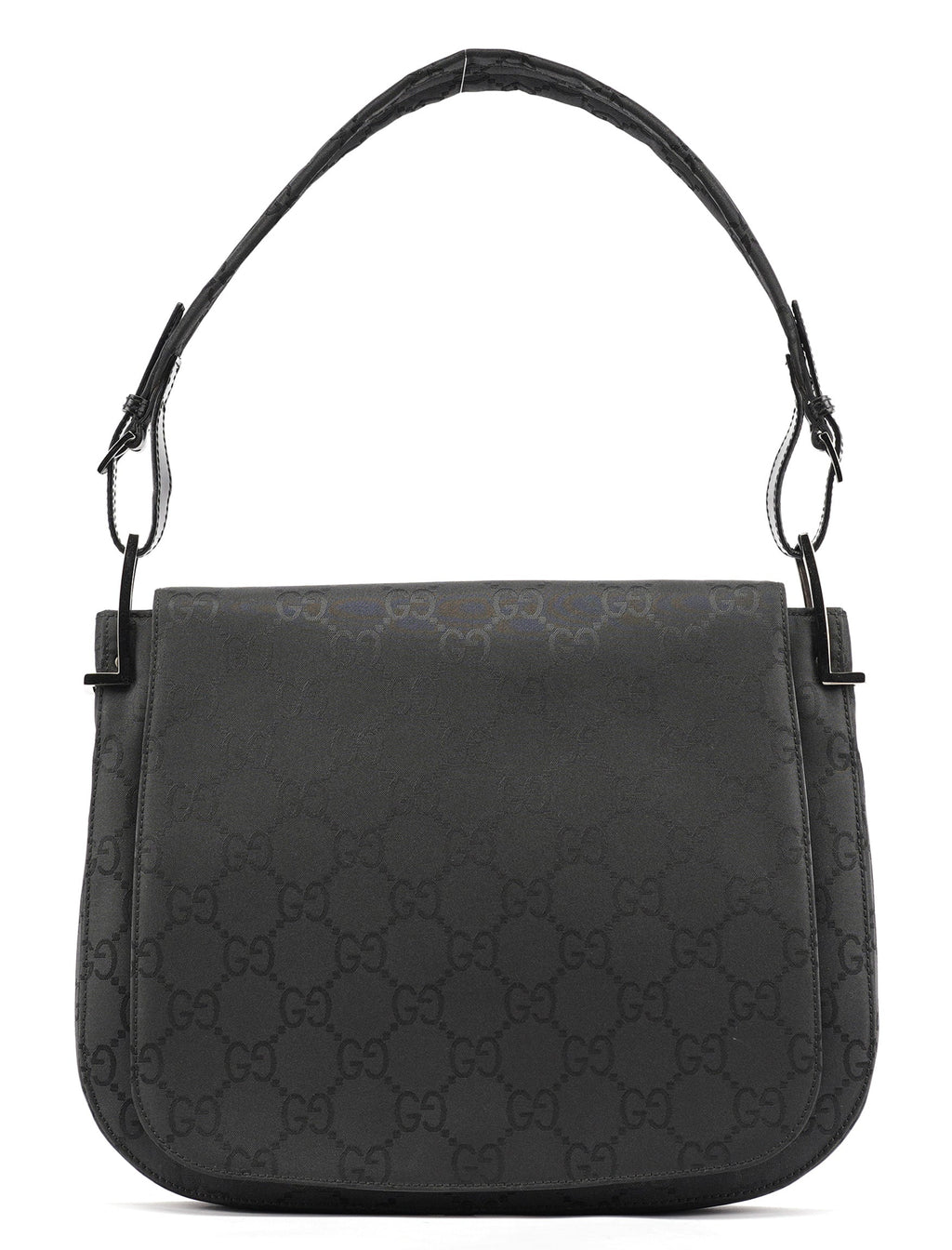 Black GG Canvas Flap Shoulder Bag