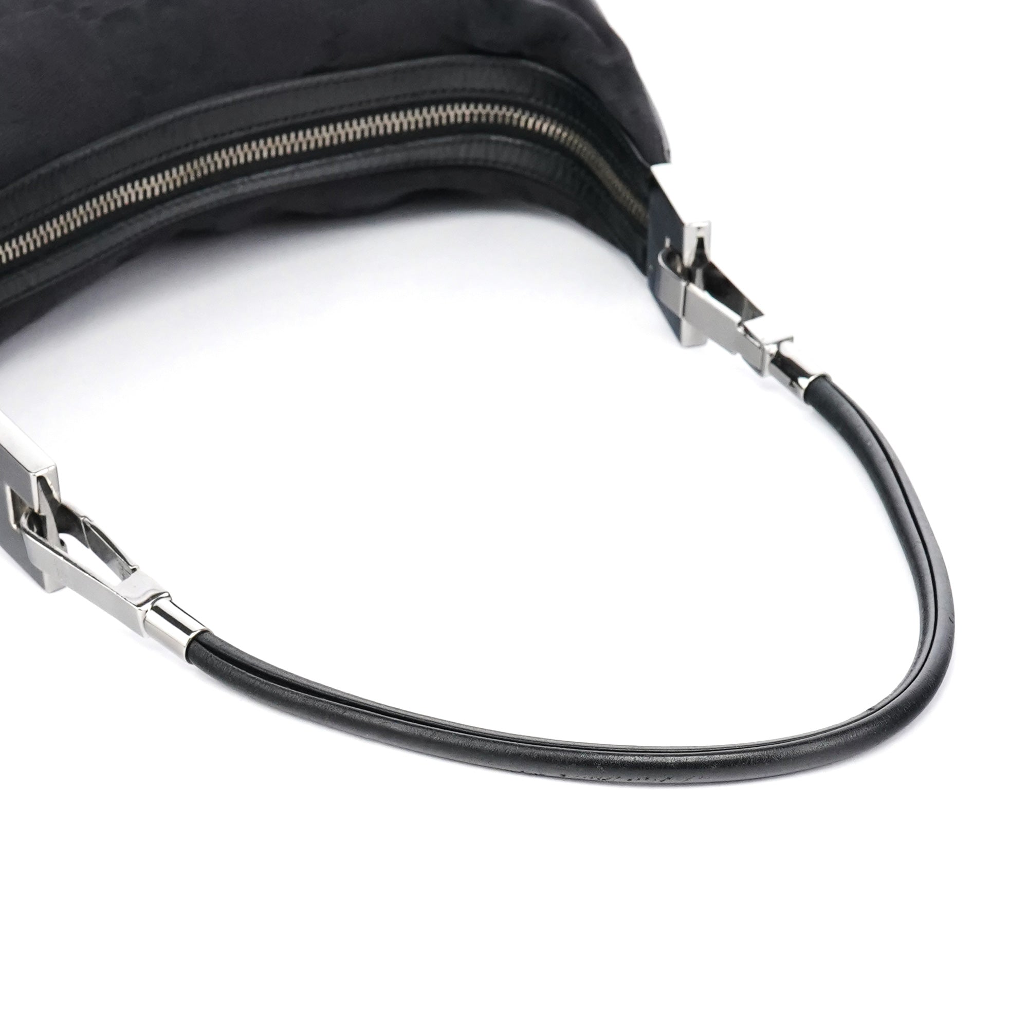Black GG Canvas Hobo Shoulder Bag