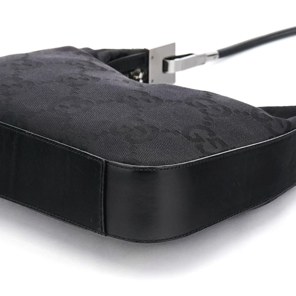 Black GG Canvas Hobo Shoulder Bag