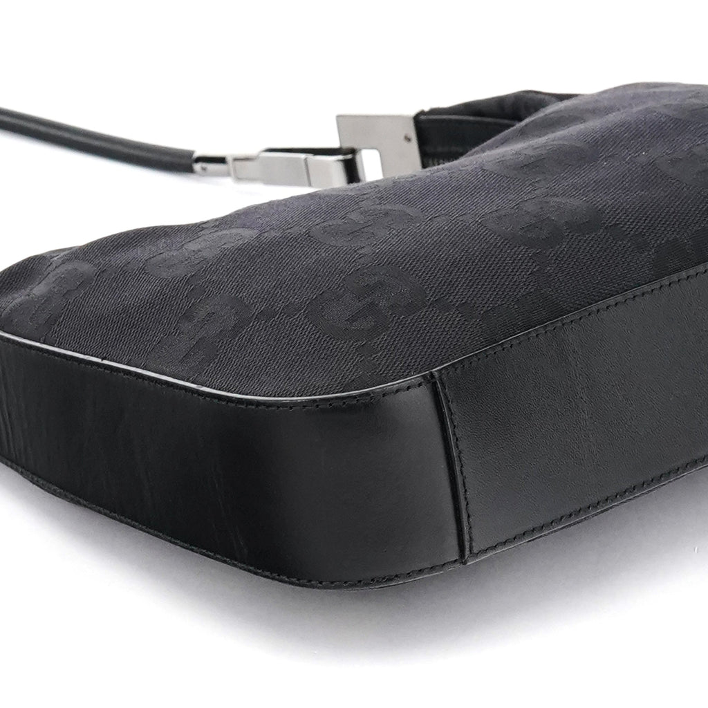 Black GG Canvas Hobo Shoulder Bag