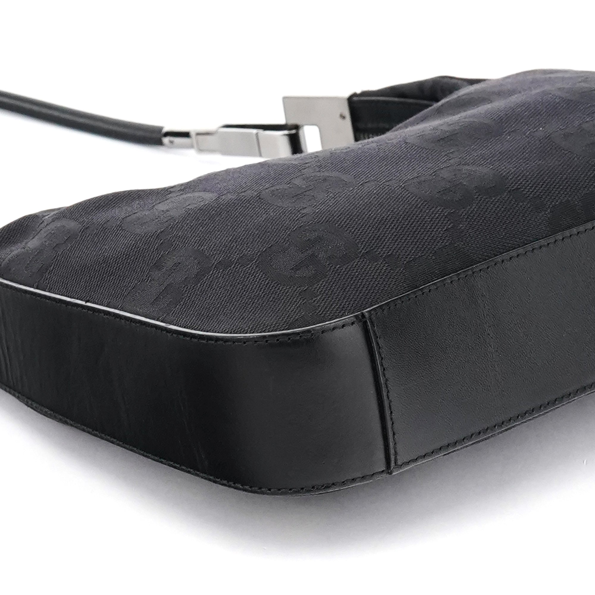 Black GG Canvas Hobo Shoulder Bag