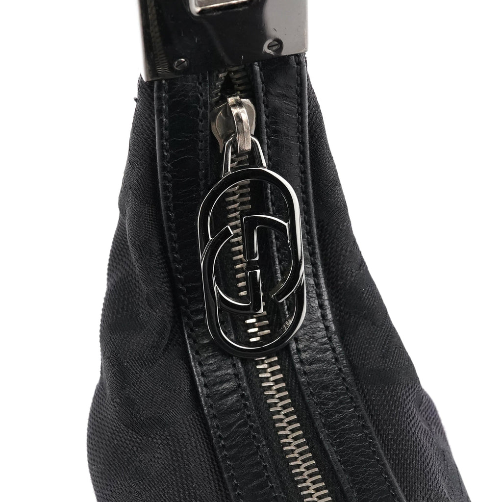 Black GG Canvas Hobo Shoulder Bag
