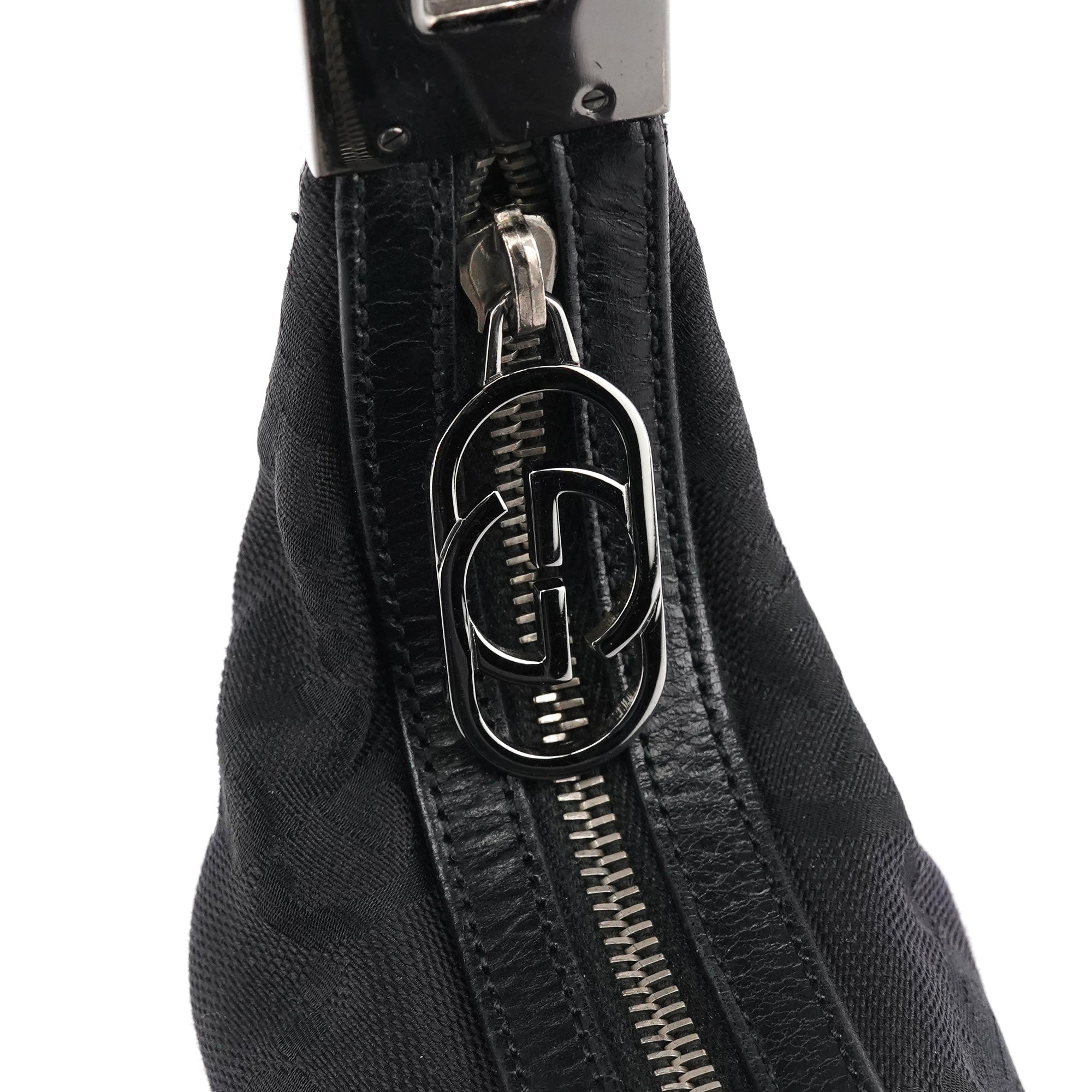 Black GG Canvas Hobo Shoulder Bag