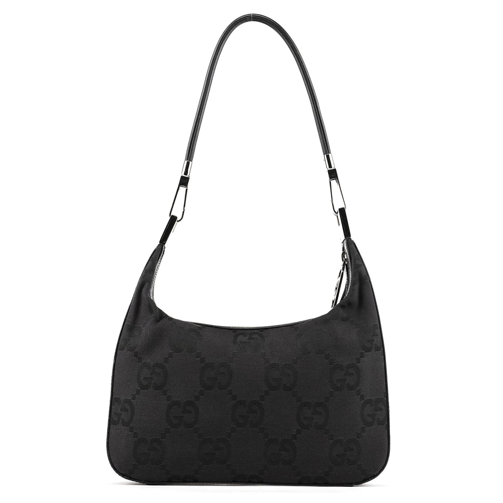 Black GG Canvas Hobo Shoulder Bag