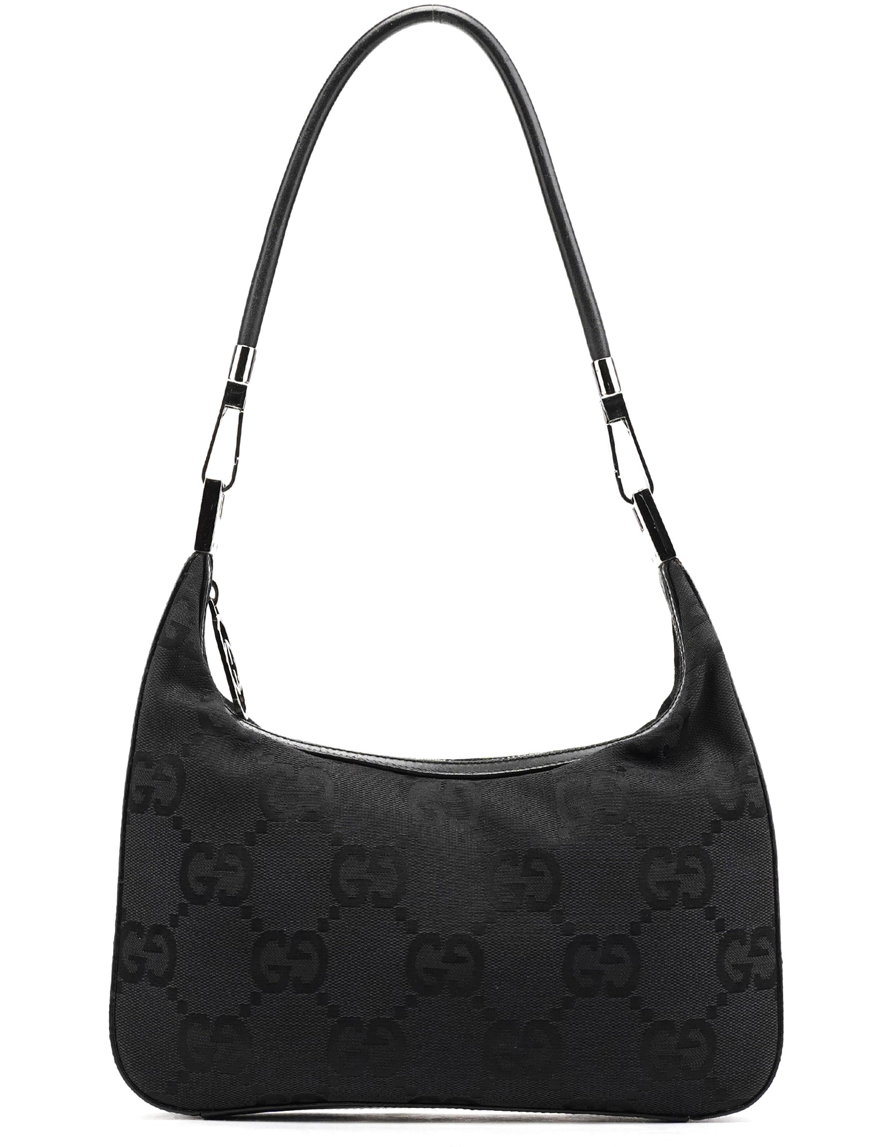 Black GG Canvas Hobo Shoulder Bag
