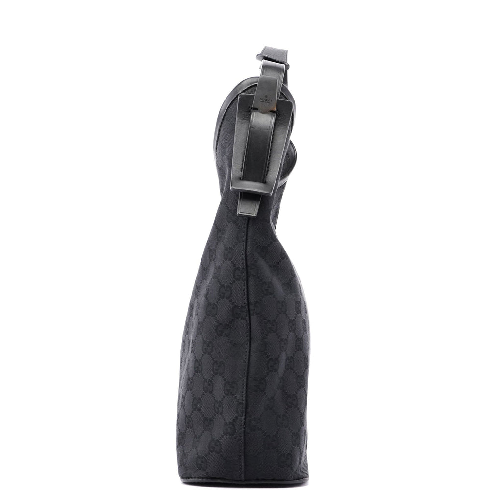 Black GG Canvas Leather Shoulder