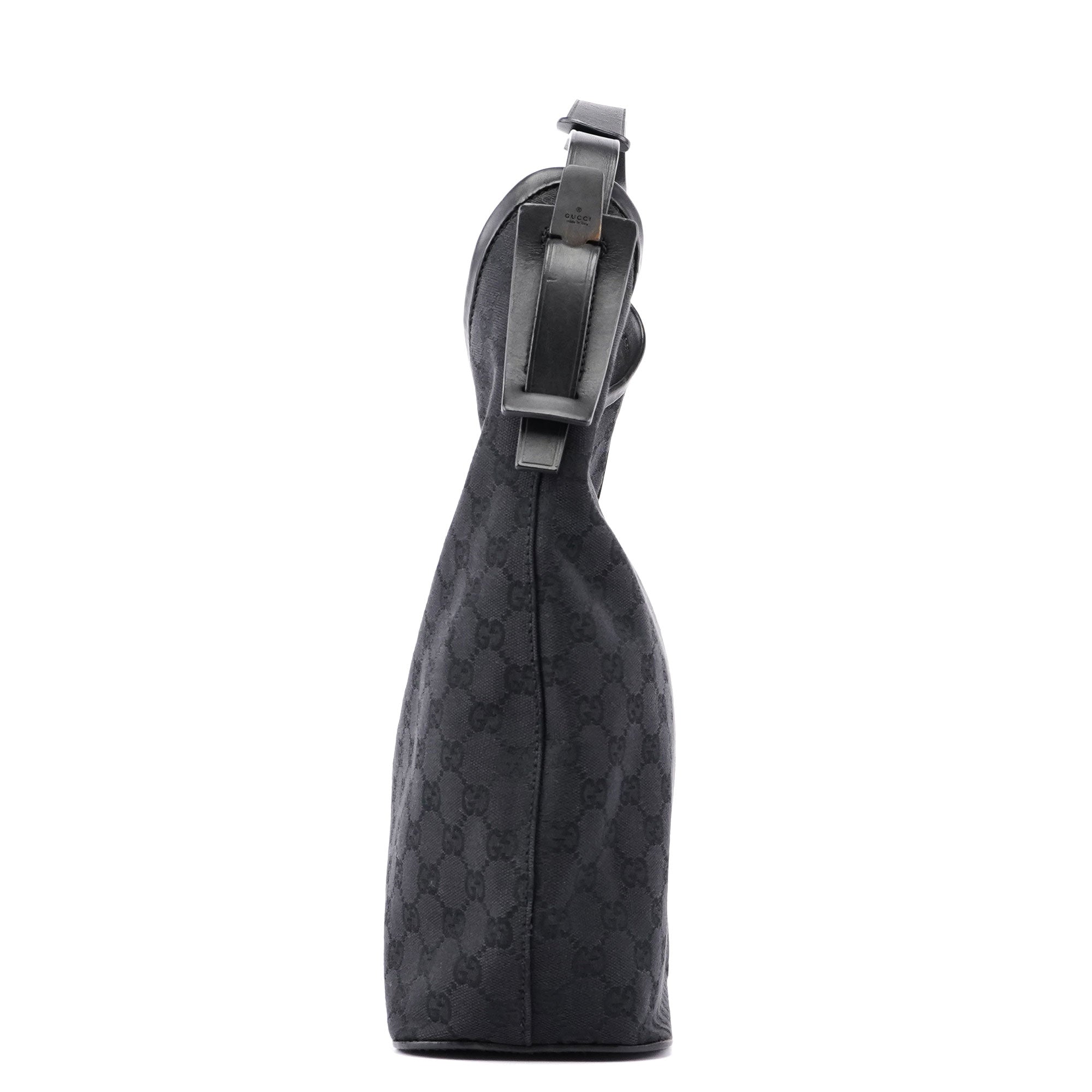 Black GG Canvas Leather Shoulder