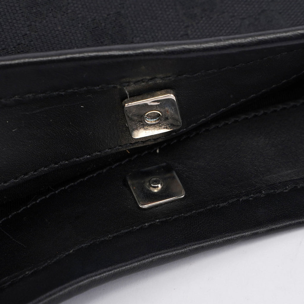 Black GG Canvas Leather Shoulder