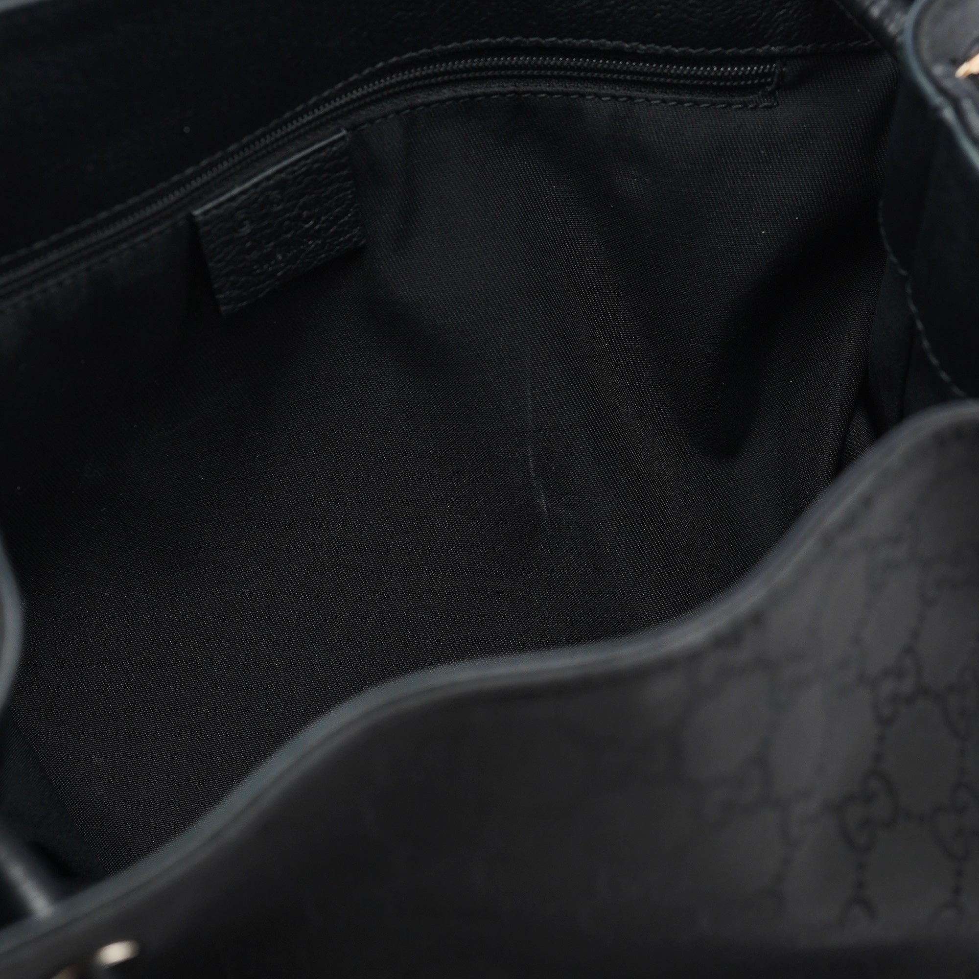 Black GG Canvas Leather Tote Bag