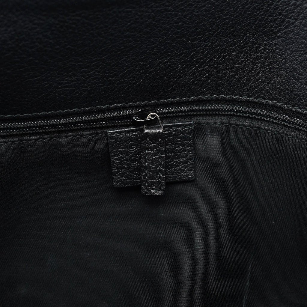 Black GG Canvas Leather Tote Bag