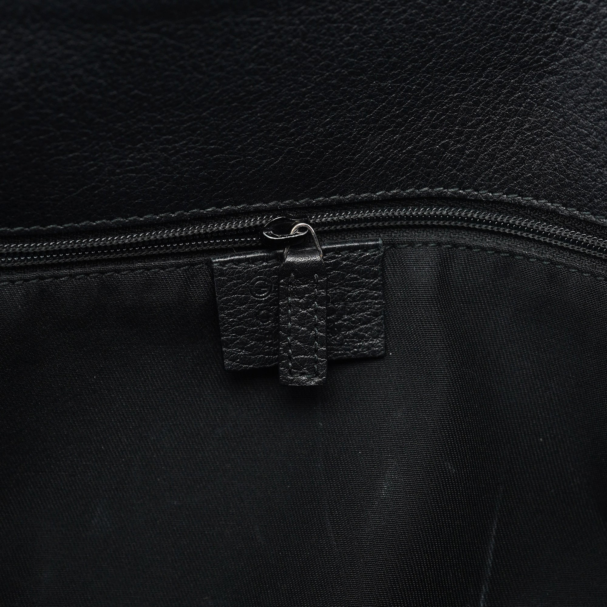 Black GG Canvas Leather Tote Bag