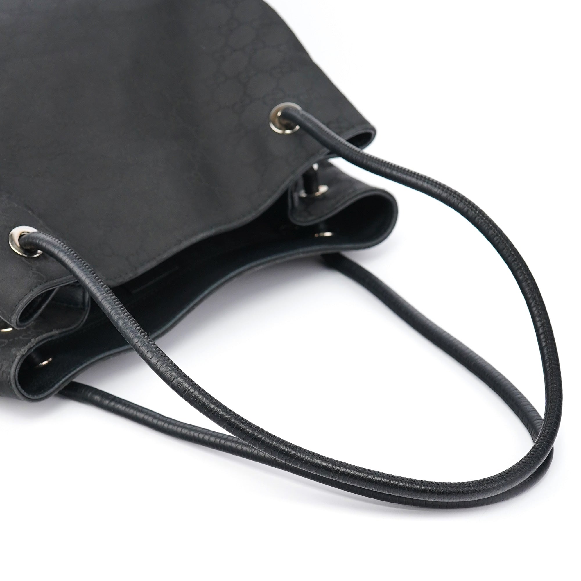 Black GG Canvas Leather Tote Bag