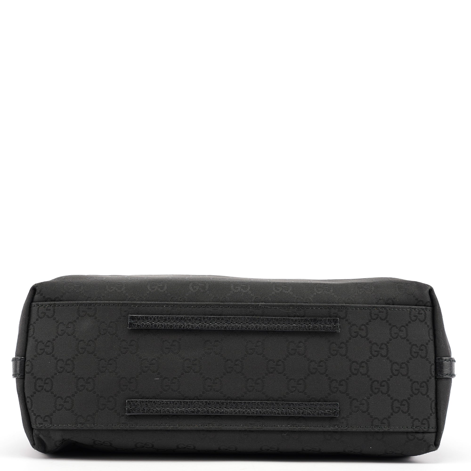 Black GG Canvas Leather Tote Bag