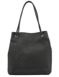 Black GG Canvas Leather Tote Bag