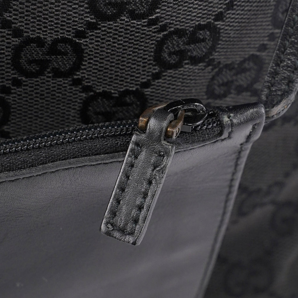 Black GG Drawstring Shoulder Bag