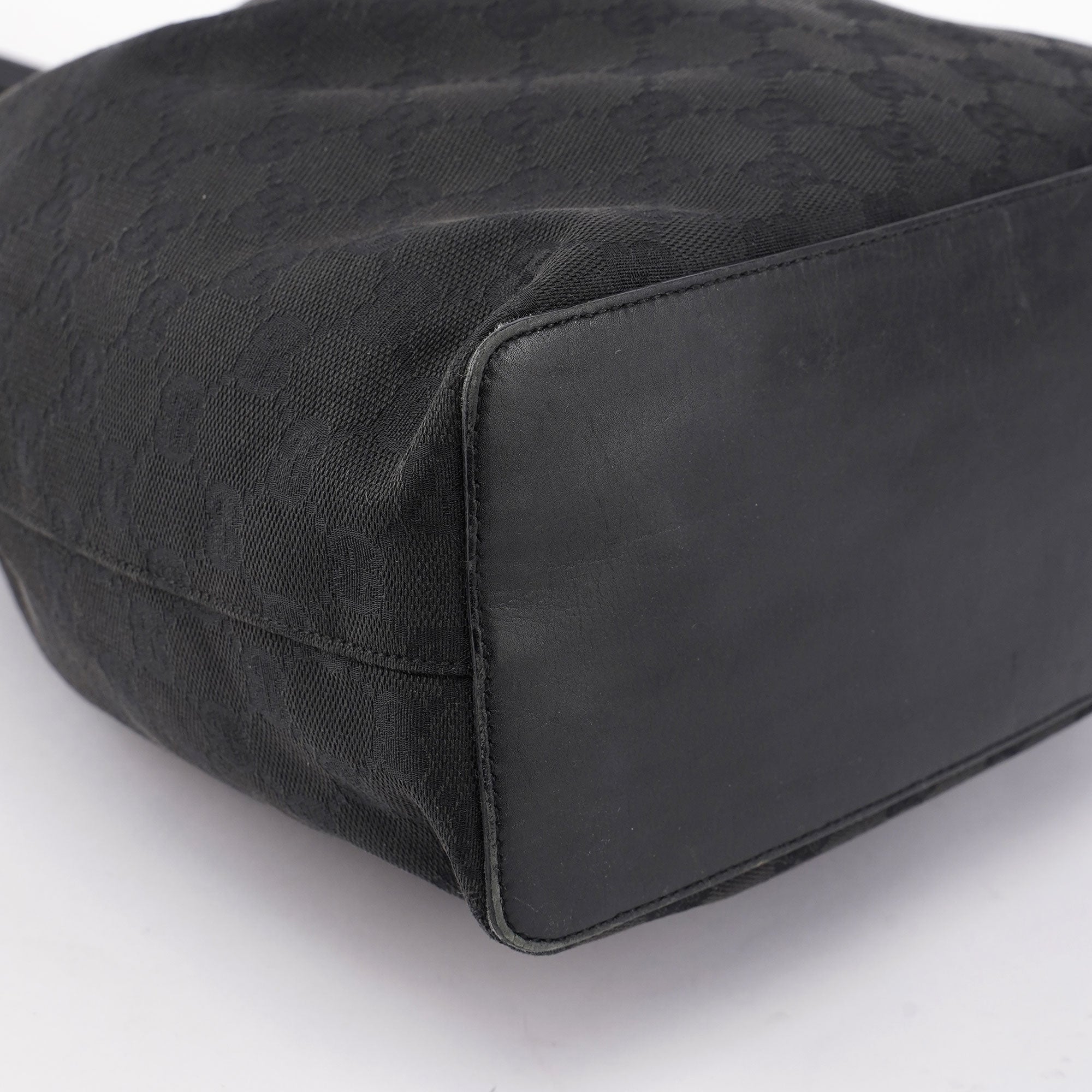 Black GG Drawstring Shoulder Bag