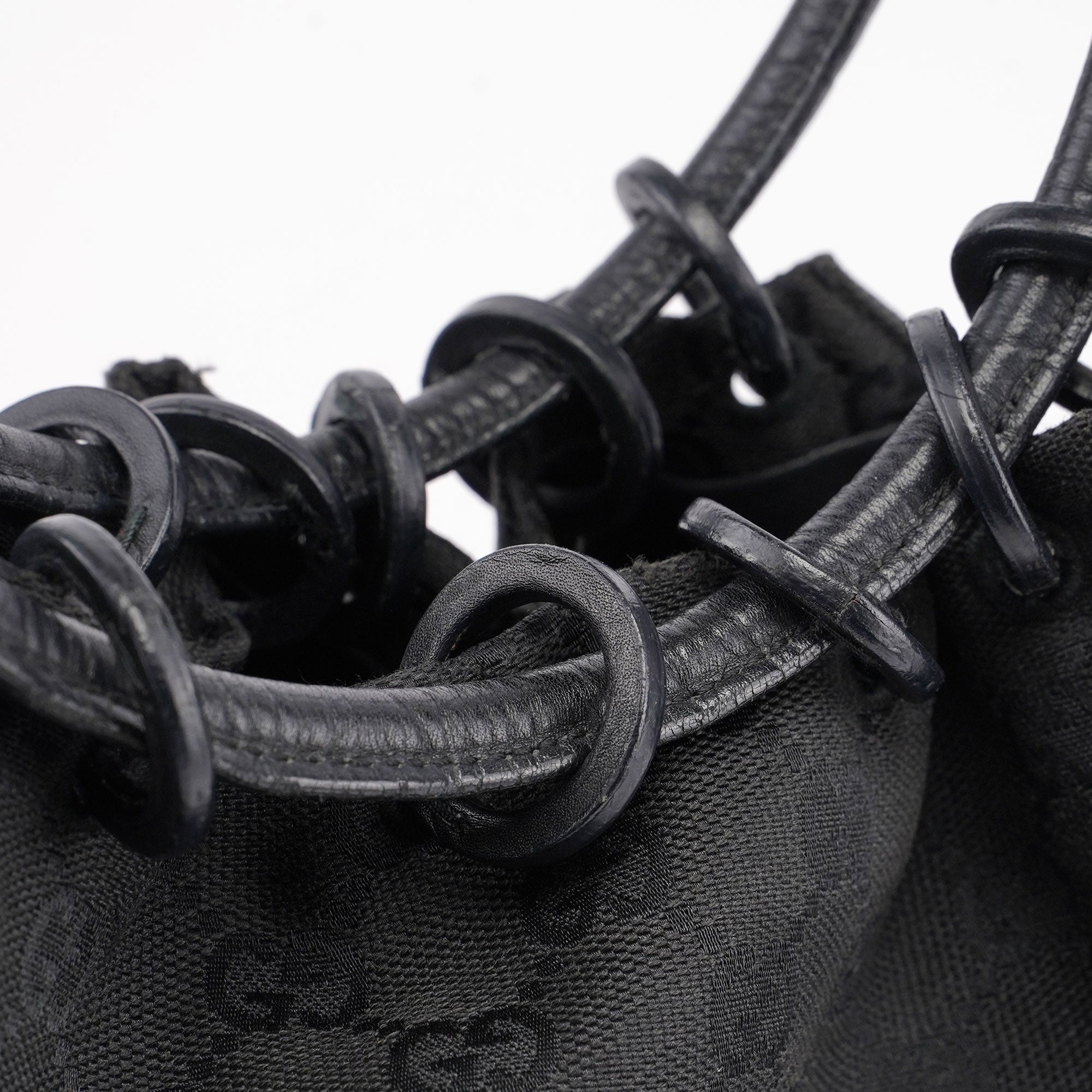 Black GG Drawstring Shoulder Bag