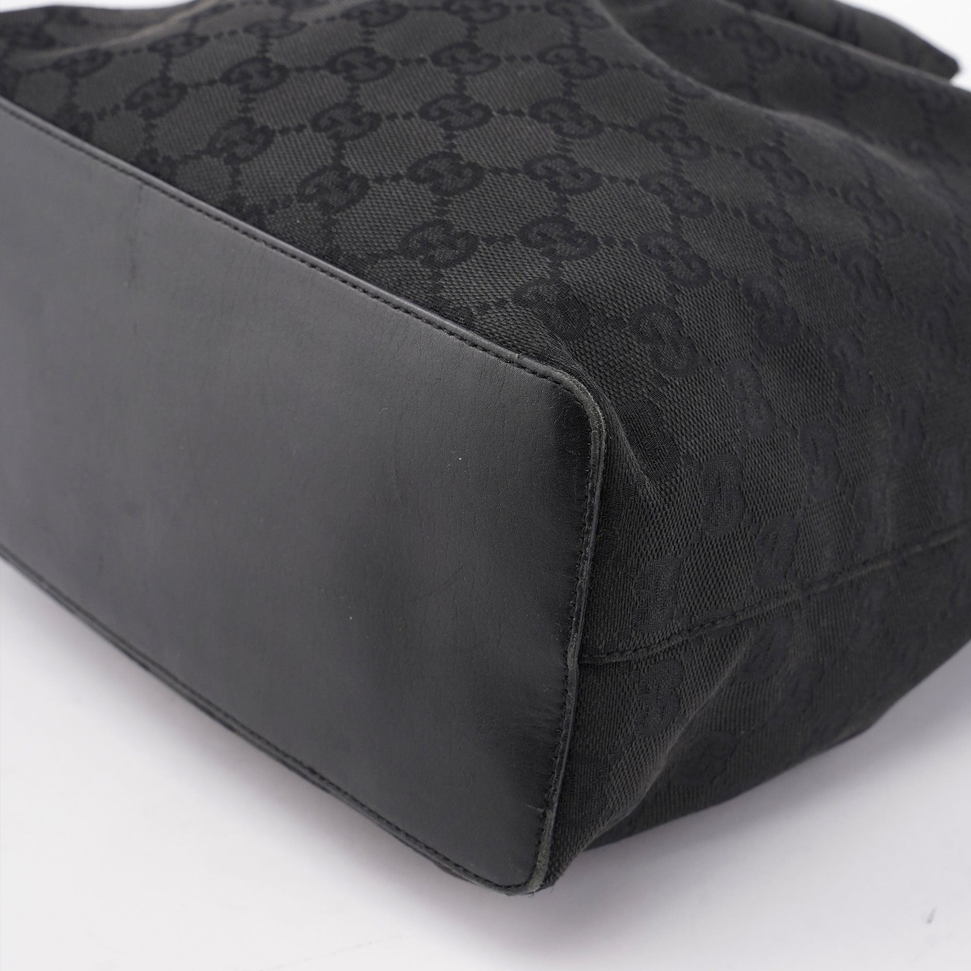 Black GG Drawstring Shoulder Bag