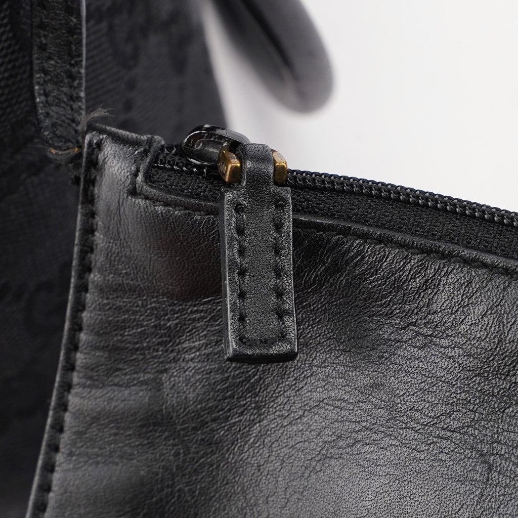 Black GG Drawstring Shoulder Bag