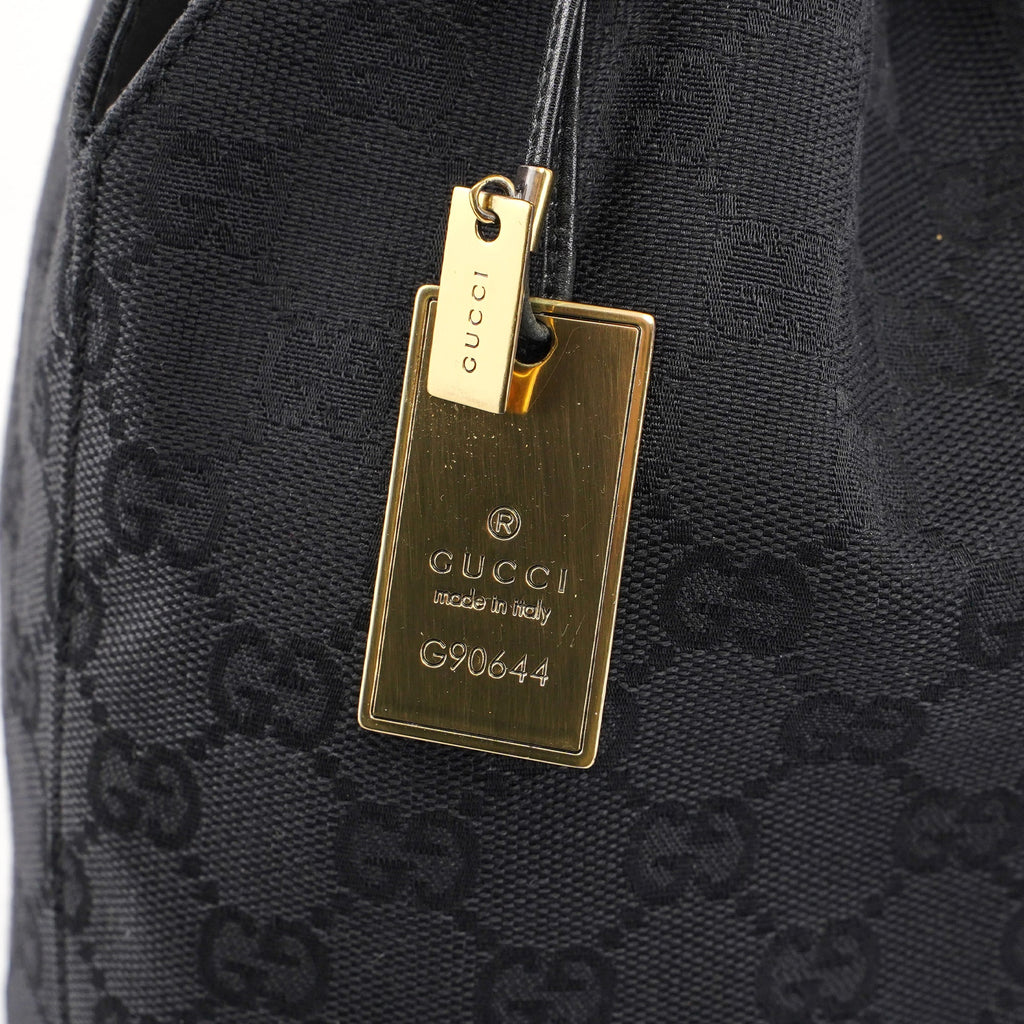 Black GG Drawstring Shoulder Bag