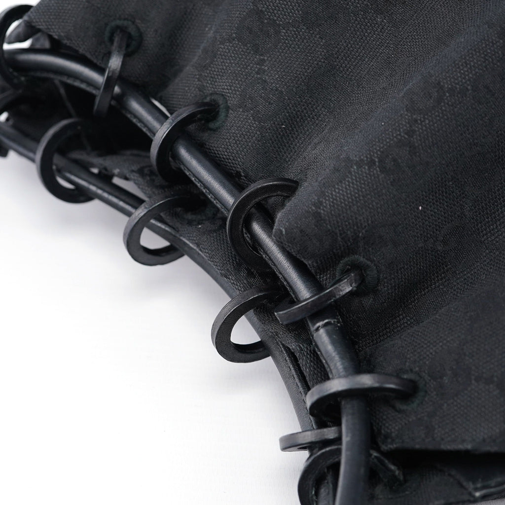 Black GG Drawstring Shoulder Bag