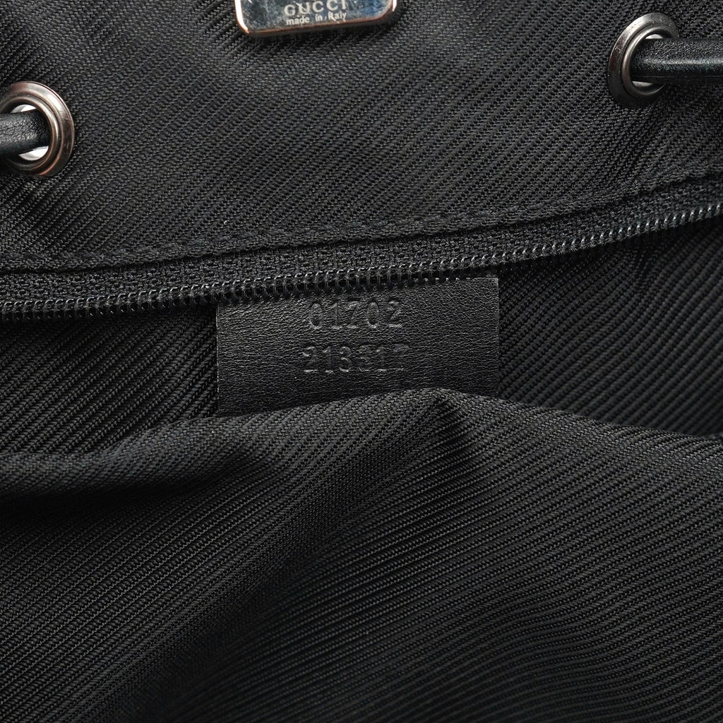 Black GG Drawstring Tote Bag