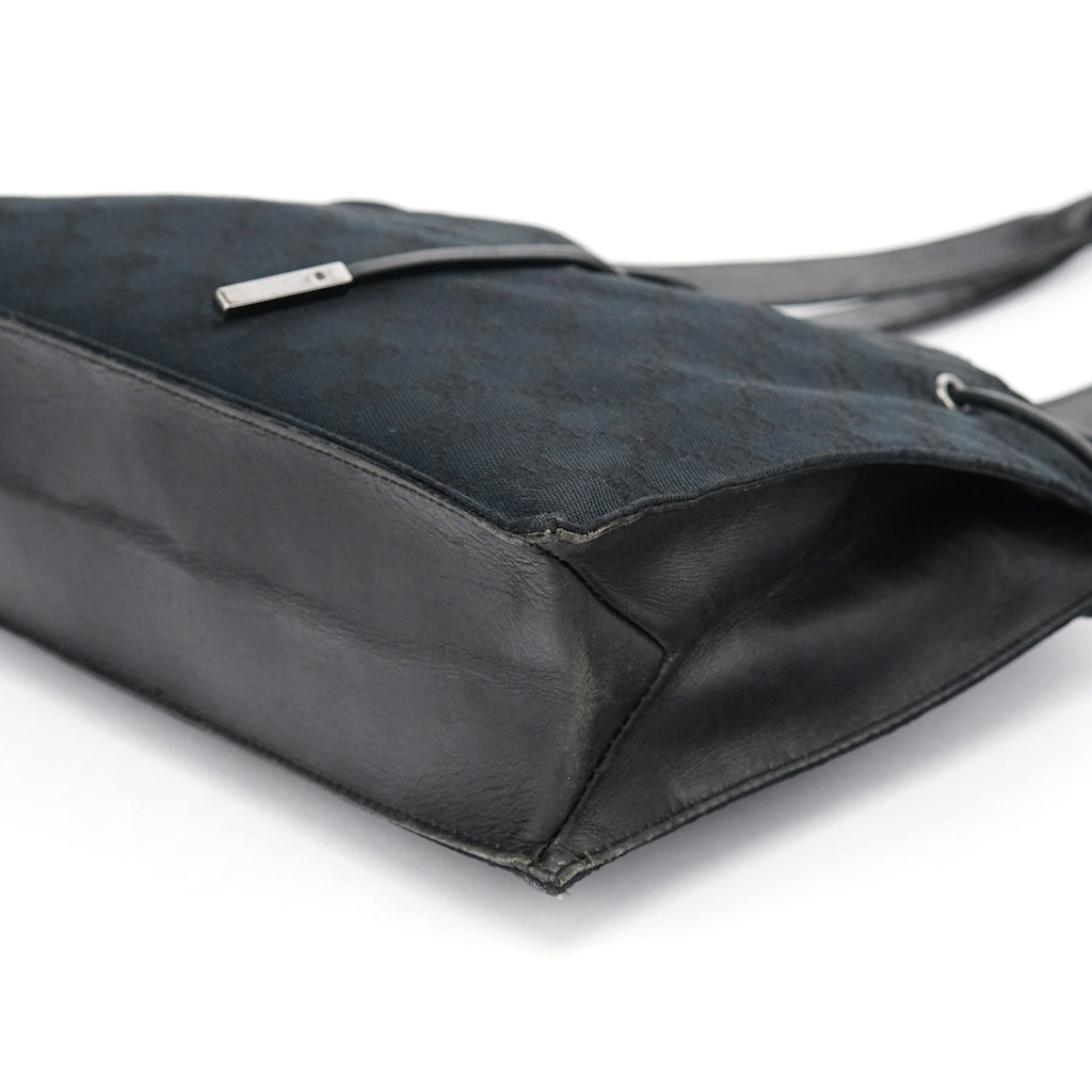 Black GG Drawstring Tote Bag