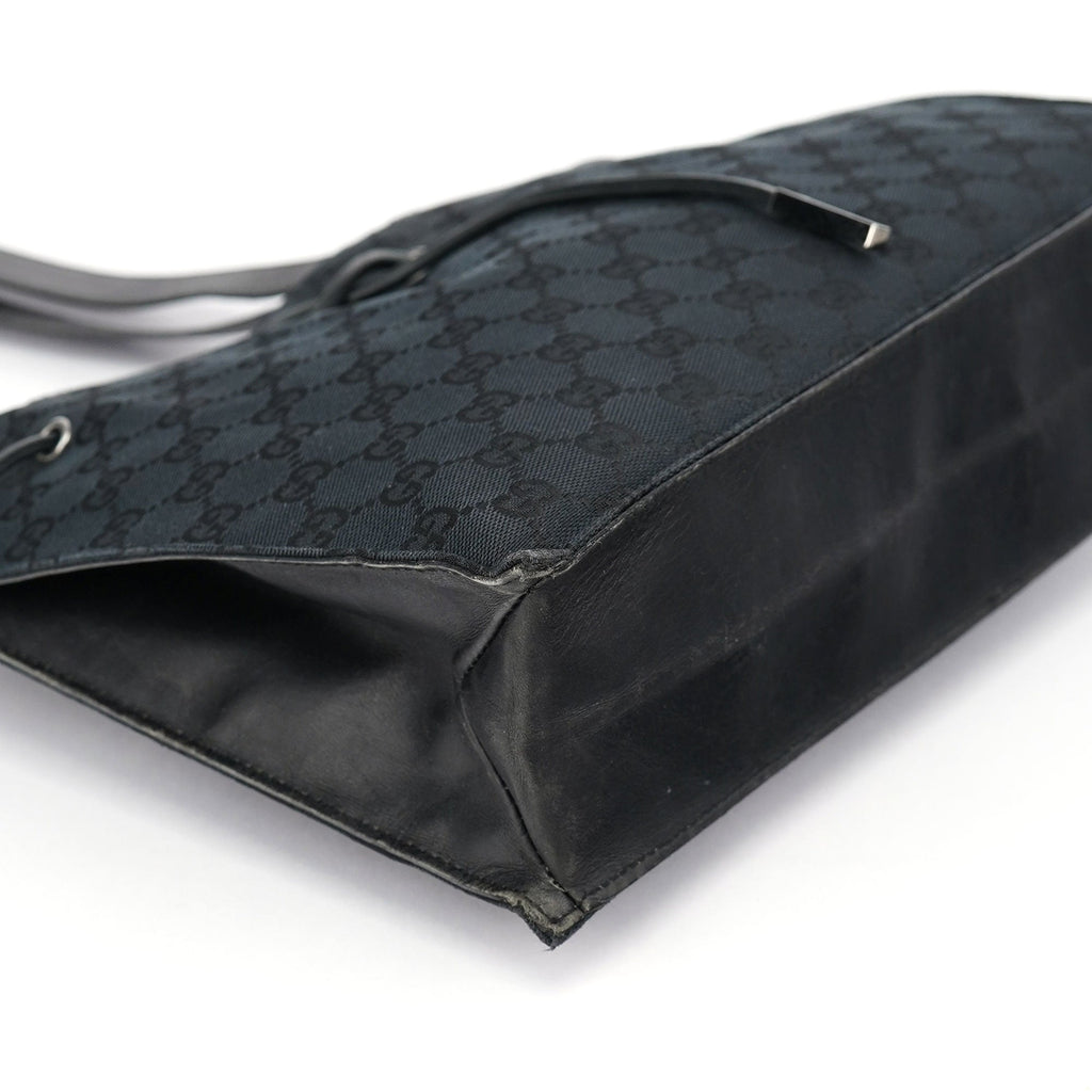 Black GG Drawstring Tote Bag