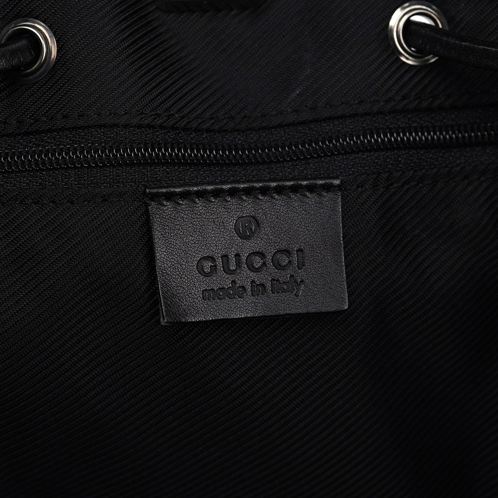 Black GG Drawstring Tote Bag
