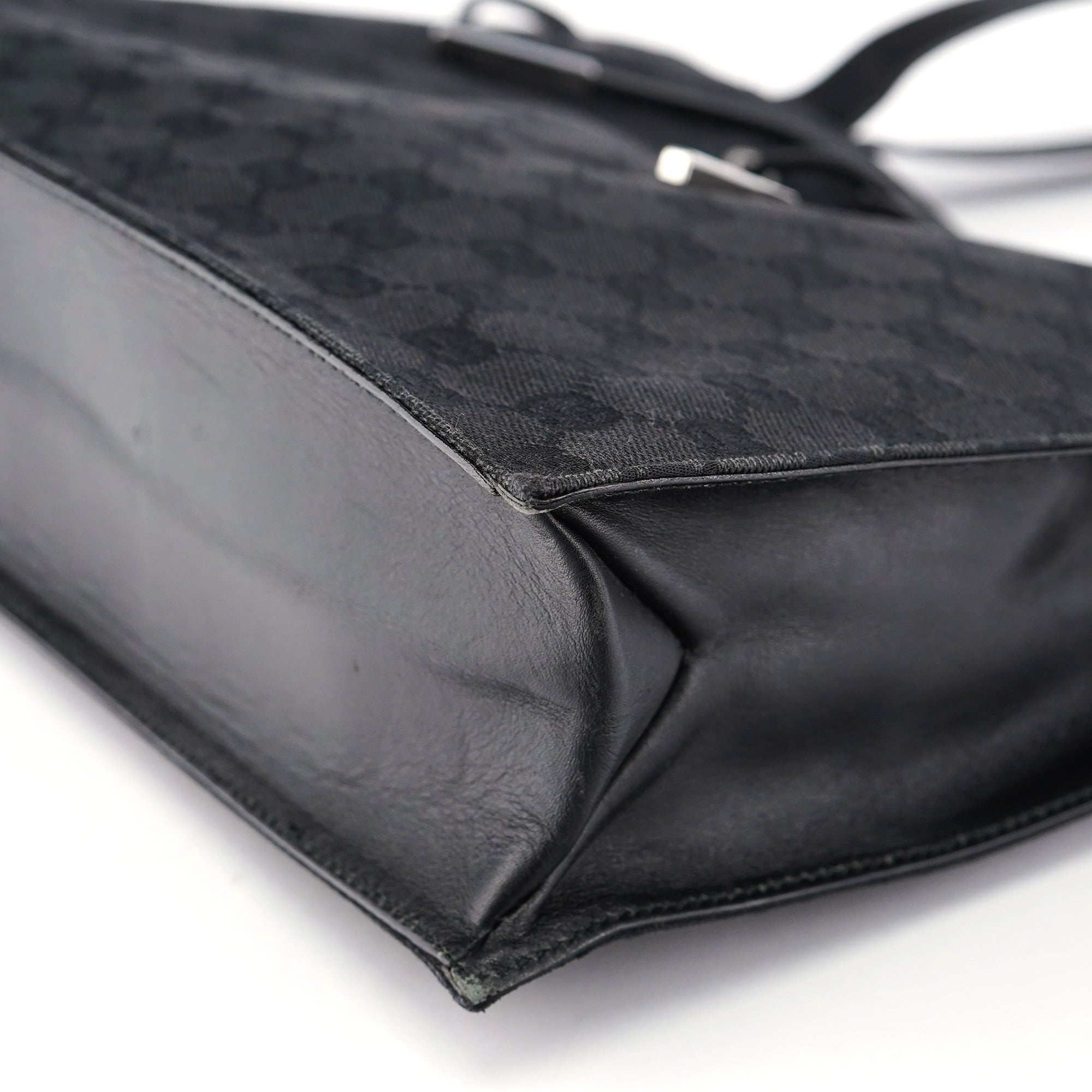 Black GG Drawstring Tote Bag