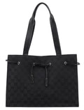 Black GG Drawstring Tote Bag