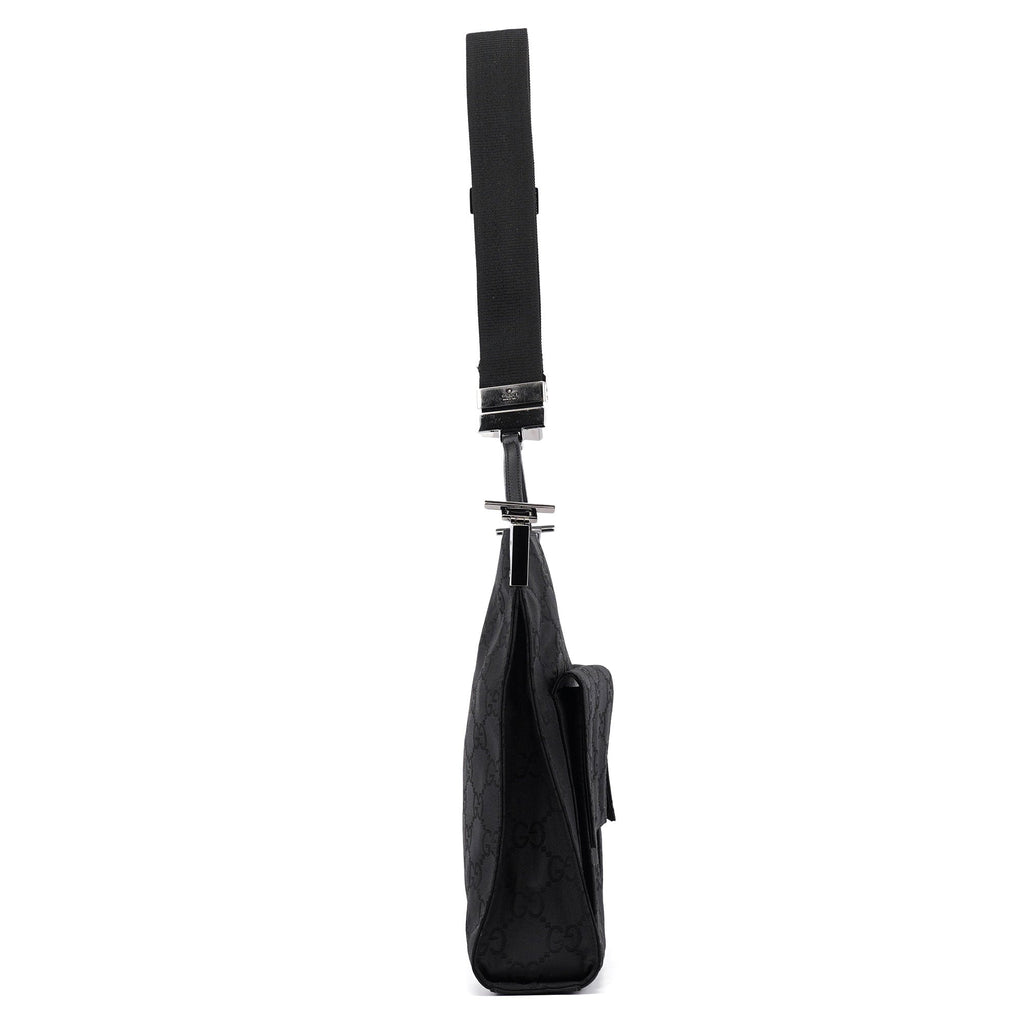 Black GG Dual Pocket Shoulder Bag