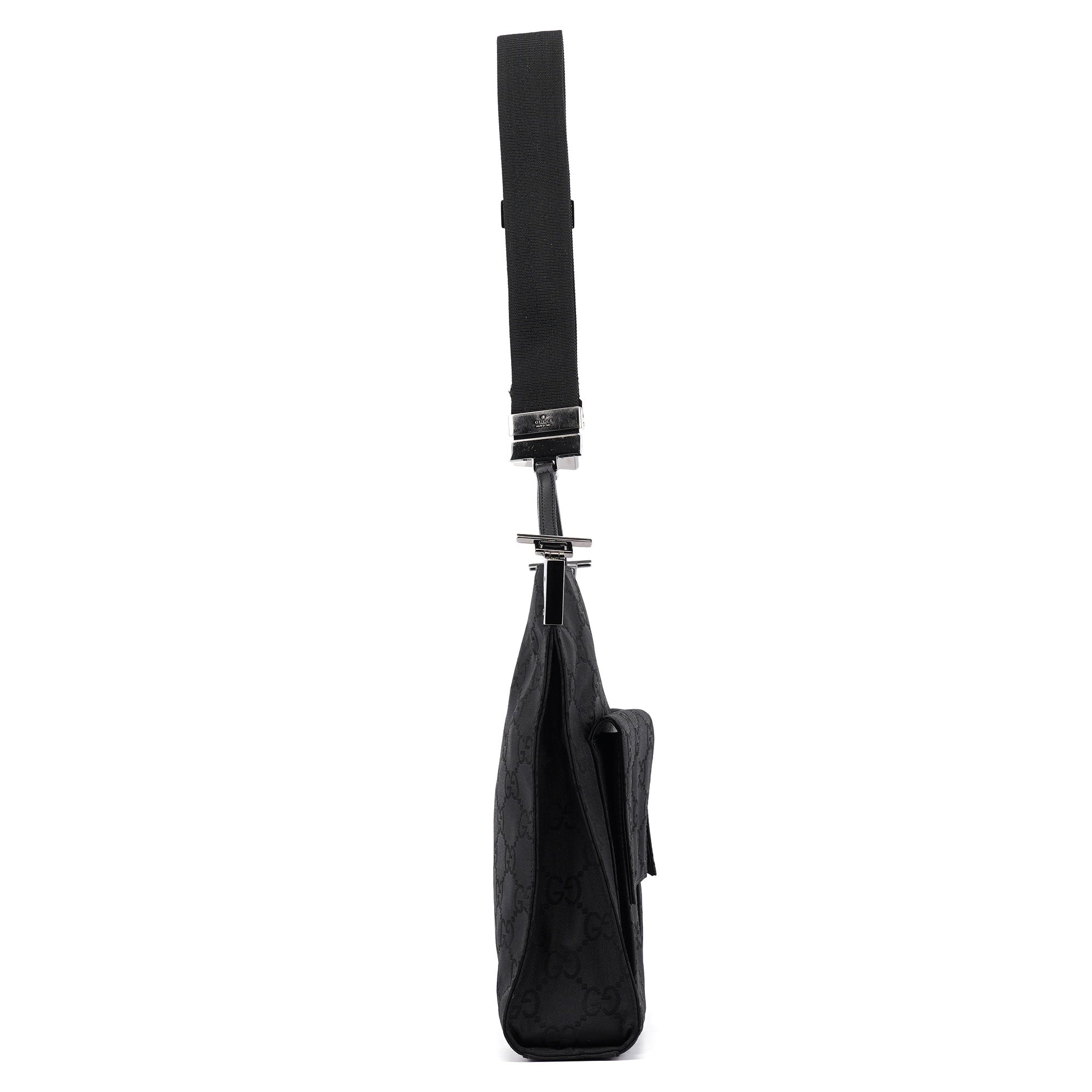 Black GG Dual Pocket Shoulder Bag