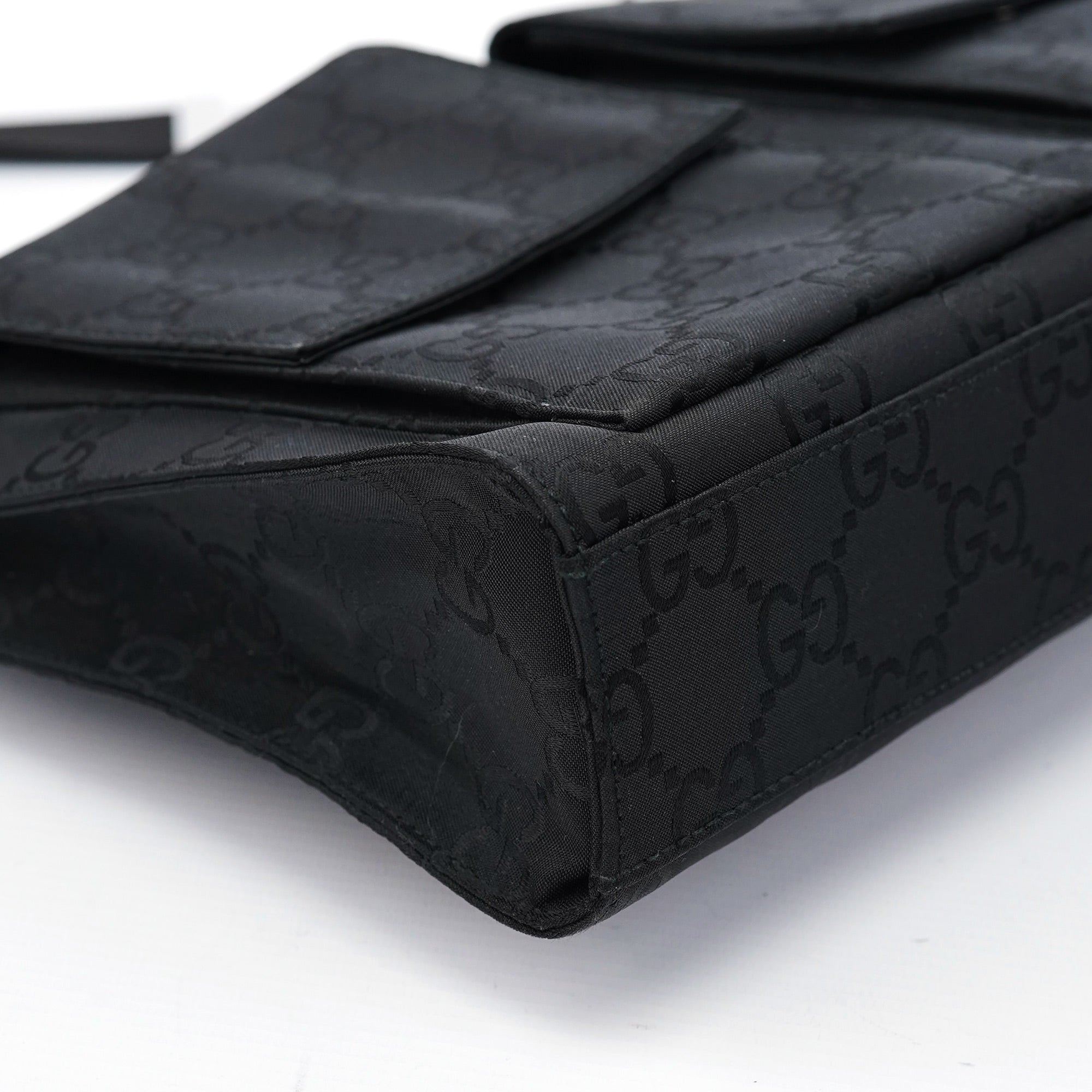 Black GG Dual Pocket Shoulder Bag
