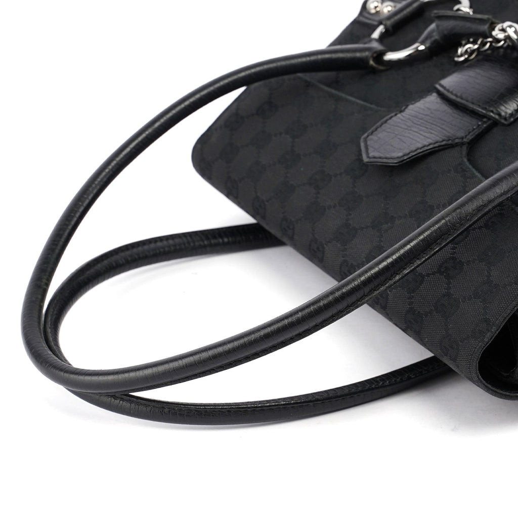 Black GG Horsebit Handbag